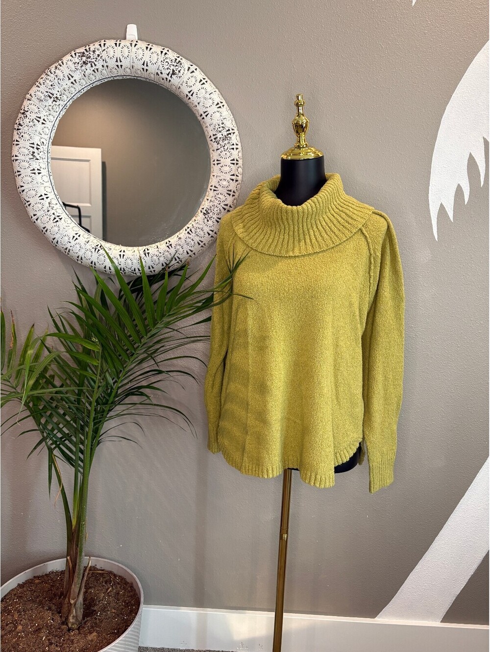 Cozy Mustard Yellow Turtleneck Pullover Sweater